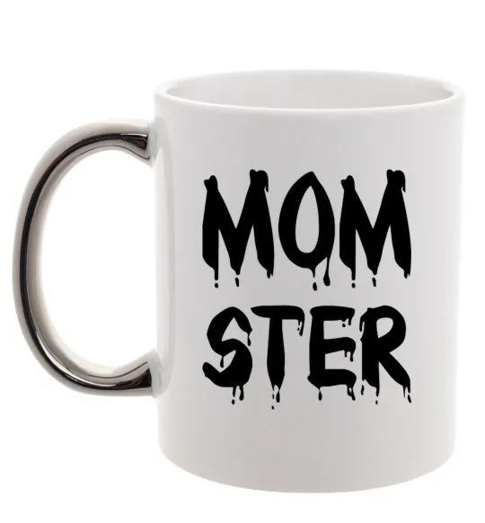 Чашка з кольоровою ручкою Momster Срібло фото