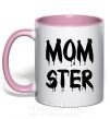 Чашка с цветной ручкой Momster Нежно розовый фото