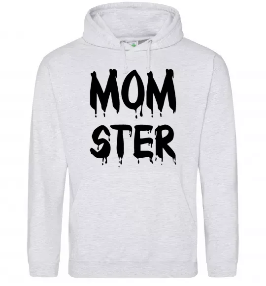 Женская толстовка (худи) Momster Серый меланж фото