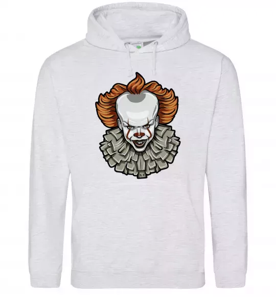 Жіноча толстовка (худі) Оно клоун Сірий меланж фото