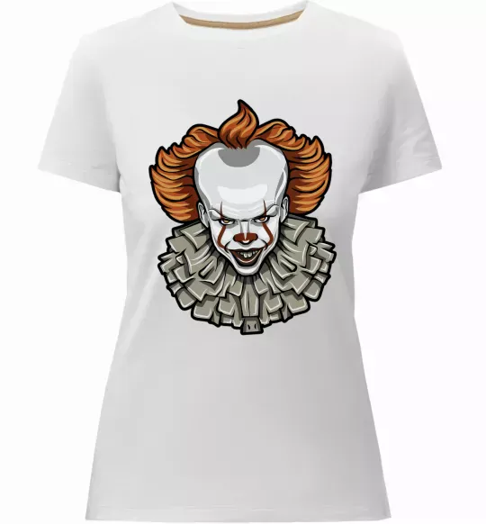 Жіноча преміум футболка Оно клоун Білий фото
