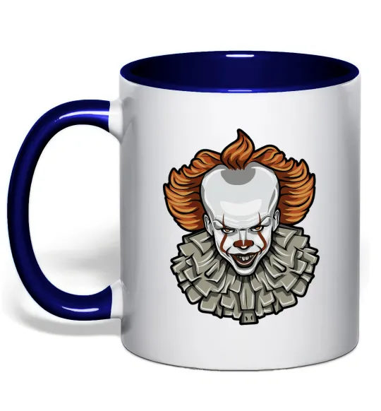 Чашка з кольоровою ручкою Оно клоун Глибокий темно-синій фото