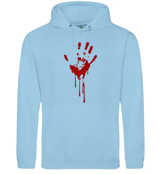 Чоловіча толстовка (худі) Кровавая ладошка Блакитний фото