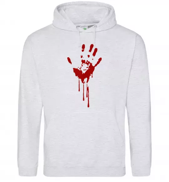 Жіноча толстовка (худі) Кровавая ладошка Сірий меланж фото