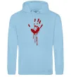 Жіноча толстовка (худі) Кровавая ладошка Блакитний фото
