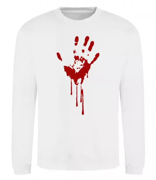 Світшот Кровавая ладошка Білий фото