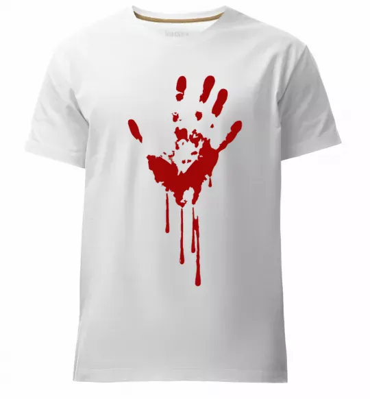 Чоловіча преміум футболка Кровавая ладошка Білий фото