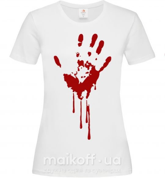 Женская футболка Кровавая ладошка Белый фото