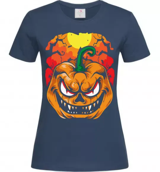 Женская футболка Лютая тыква Темно-синий фото