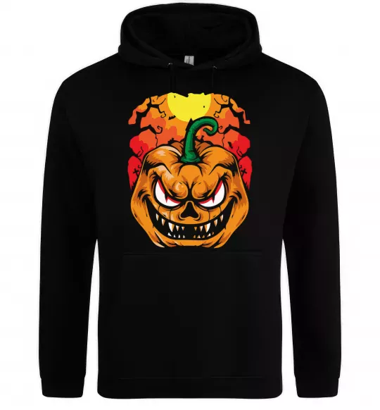 Женская толстовка (худи) Лютая тыква Черный фото