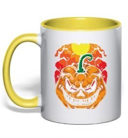 Чашка з кольоровою ручкою Лютая тыква