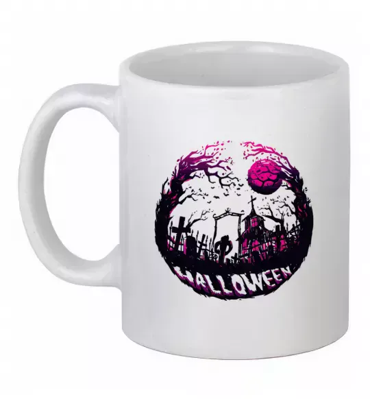 Чашка керамічна Пугающий пейзаж Білий фото