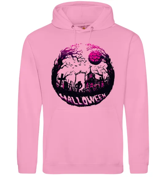 Чоловіча толстовка (худі) Пугающий пейзаж Рожевий фото