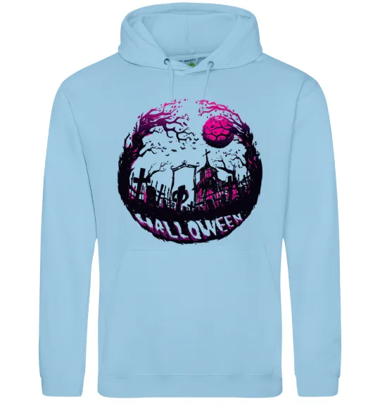 Жіноча толстовка (худі) Пугающий пейзаж Блакитний фото