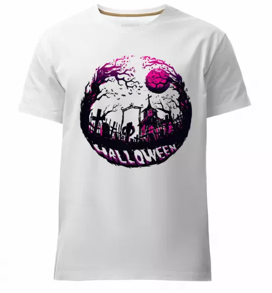 Мужская премиум футболка Пугающий пейзаж Белый фото