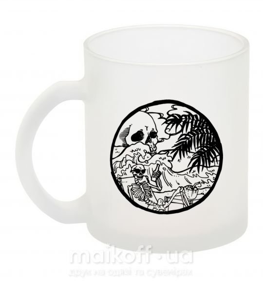 Чашка стеклянная Скелет пляжник Фроузен фото