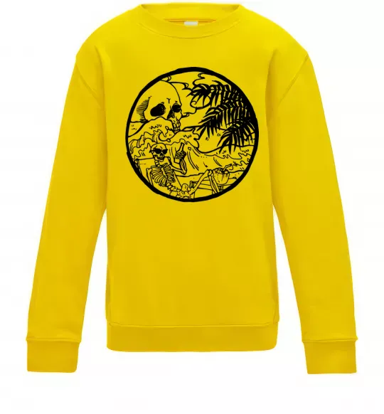 Дитячий світшот Скелет пляжник Сонячно жовтий фото