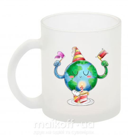 Чашка скляна Happy Earth Day Фроузен фото