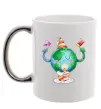 Чашка з кольоровою ручкою Happy Earth Day Срібло фото