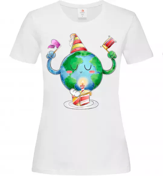 Жіноча футболка Happy Earth Day Білий фото