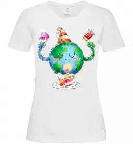 Женская футболка Happy Earth Day Белый фото