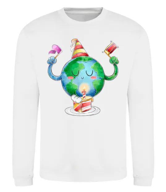 Свитшот Happy Earth Day Белый фото