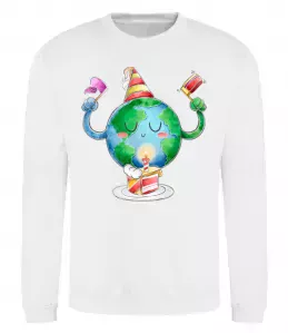 Свитшот Happy Earth Day Белый фото
