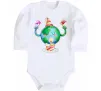 Детский боди Happy Earth Day Белый фото