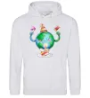 Мужская толстовка (худи) Happy Earth Day Серый меланж фото