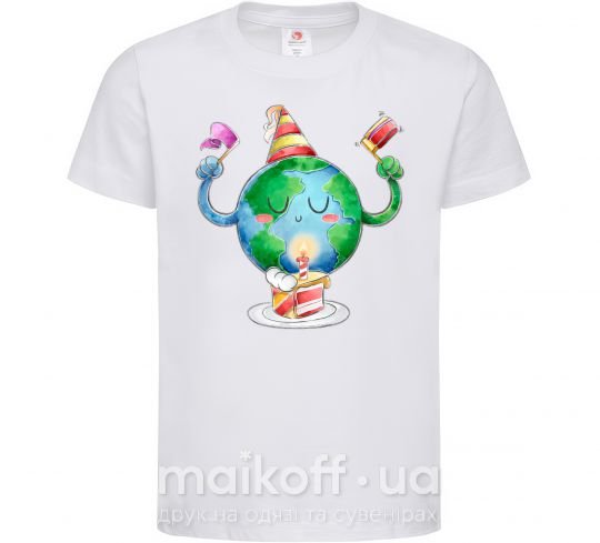 Дитяча футболка Happy Earth Day Білий фото