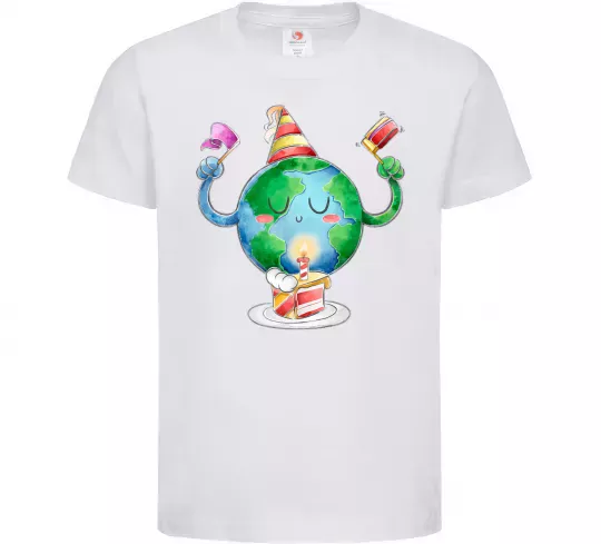 Дитяча футболка Happy Earth Day Білий фото