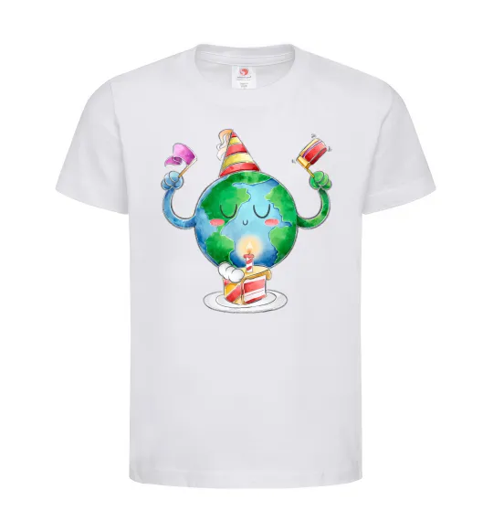 Дитяча футболка Happy Earth Day Білий фото