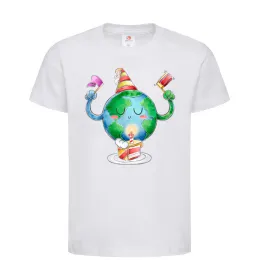 Детская футболка Happy Earth Day Белый фото