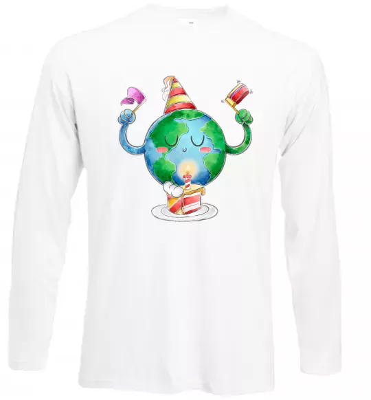 Лонгслів Happy Earth Day Білий фото