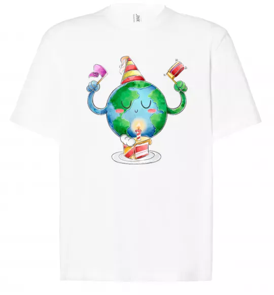 Футболка Оверсайз Happy Earth Day Белый фото