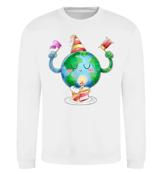 Свитшот Happy Earth Day Белый фото