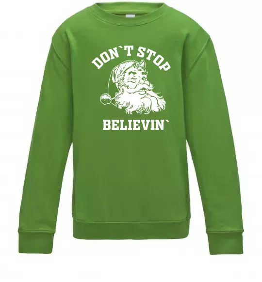 Детский Свитшот Don`t stop believin Лаймовый фото