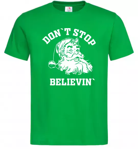 Чоловіча футболка Don`t stop believin Зелений фото