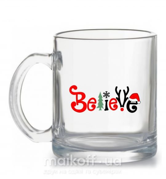 Чашка стеклянная Believe Прозрачный фото