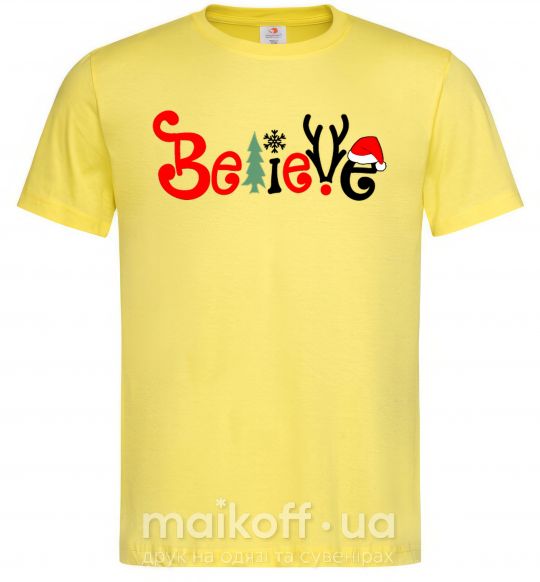 Мужская футболка Believe Лимонный фото