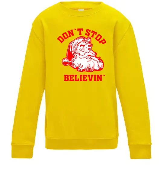 Детский Свитшот Don`t stop believin Солнечно желтый фото