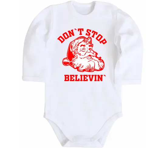 Детский боди Don`t stop believin Белый фото