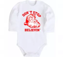 Детский боди Don`t stop believin Белый фото