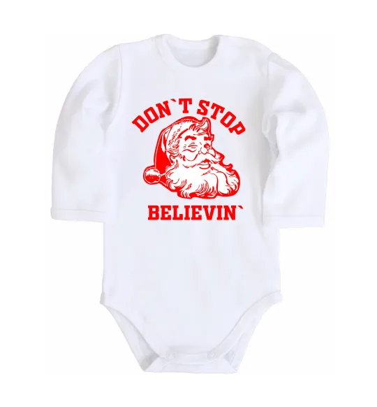 Дитячий бодік Don`t stop believin Білий фото