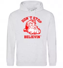 Чоловіча толстовка (худі) Don`t stop believin Сірий меланж фото