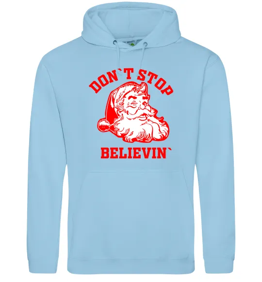 Чоловіча толстовка (худі) Don`t stop believin Блакитний фото