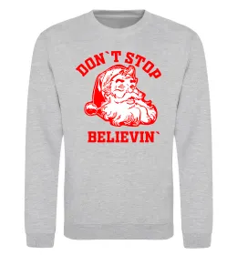 Світшот Don`t stop believin Сірий меланж фото