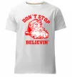 Чоловіча преміум футболка Don`t stop believin Білий фото