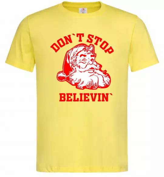 Чоловіча футболка Don`t stop believin Лимонний фото