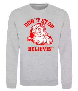 Свитшот Don`t stop believin Серый меланж фото